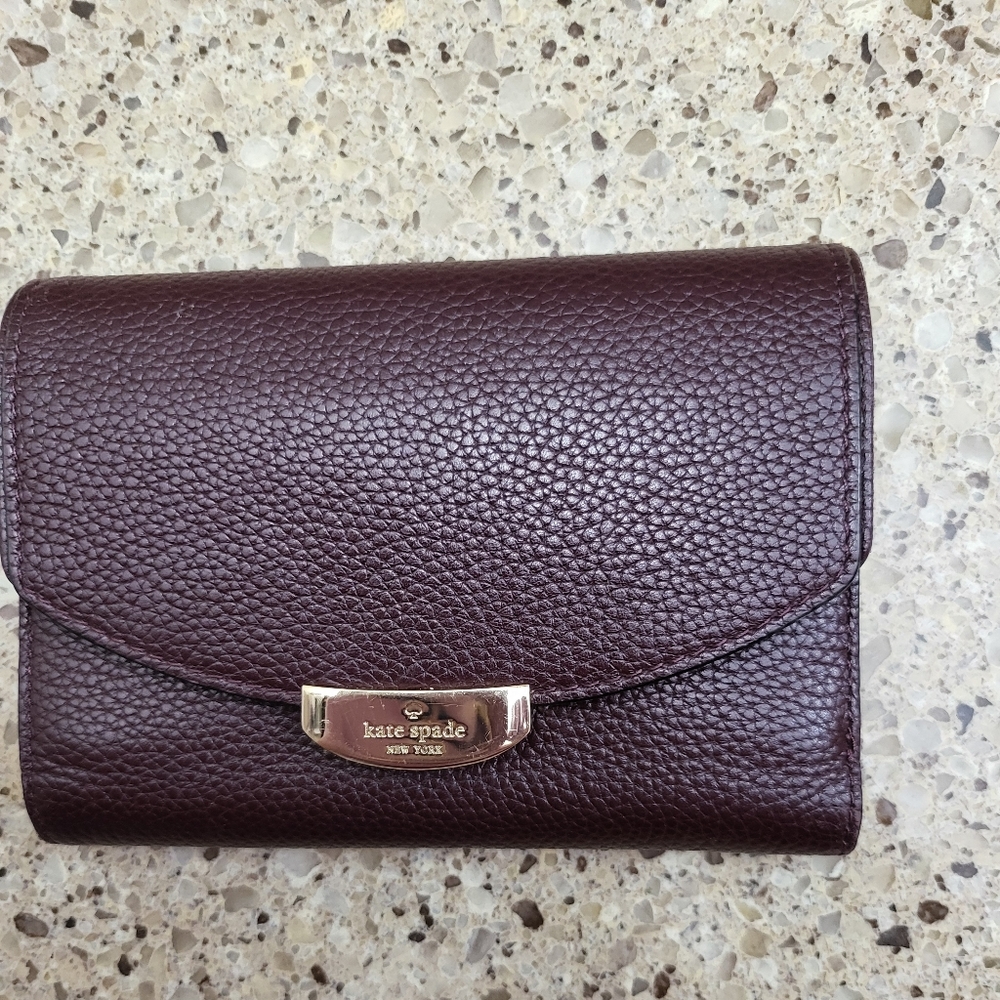 Kate Spade leather wallet burgundy
